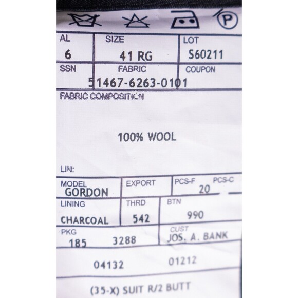 Jos A Bank 2-Pc Stripped Gray Suit Jacket Blazer Jacket Size 41R Pants 35X30 - Picture 11 of 16